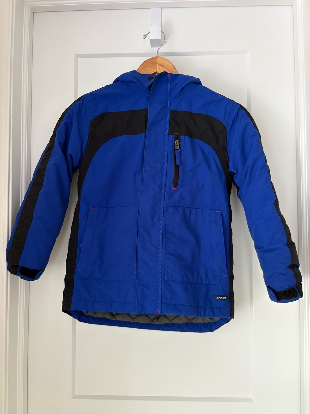 LANDS END Blue Winter Coat Jacket with Hood size 8